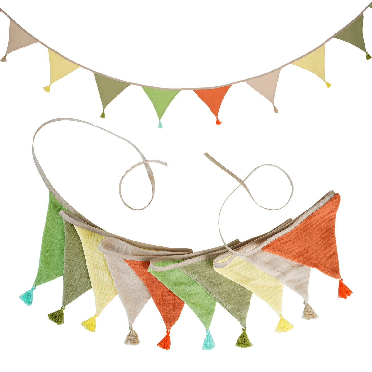 Children's Bunting 10 Triangle Flags with Tassles Party Decor Carnival Banner Garland 2.6M/8.5FT