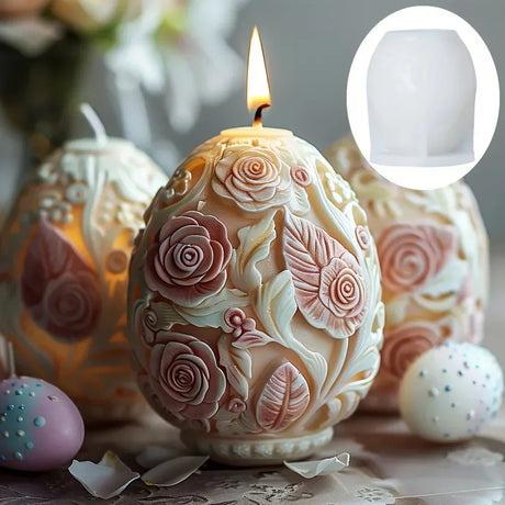 3D Easter Rabbit Relief Egg Silicone Mould Resin Candle Soap Plaster DIY Crafts