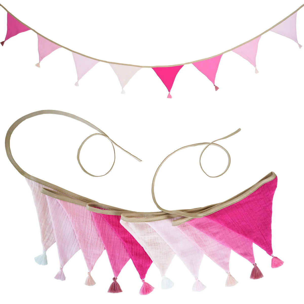 Children's Bunting 10 Triangle Flags with Tassles Party Decor Carnival Banner Garland 2.6M/8.5FT