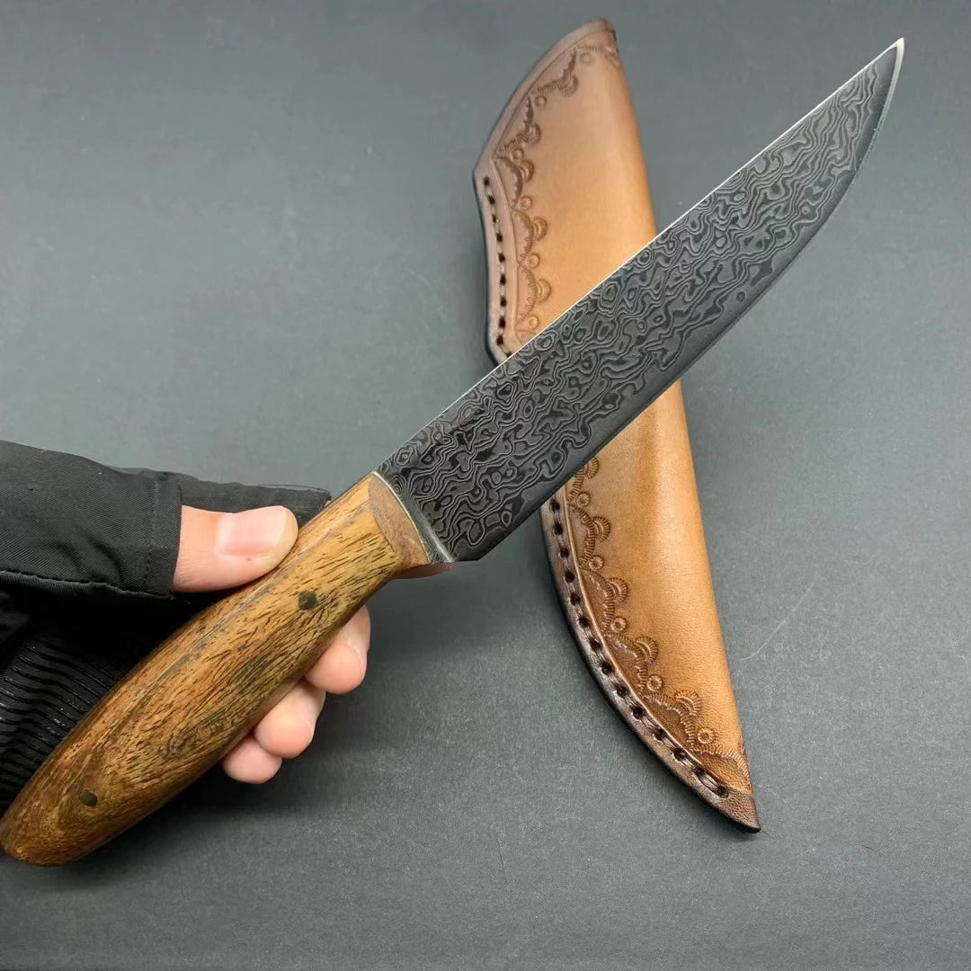 5 Inch Utility Knife With Cover 67 Layer Damascus Steel Blade Wood Handle Sharp Chef Paring Kitchen Knives Cooking Tools