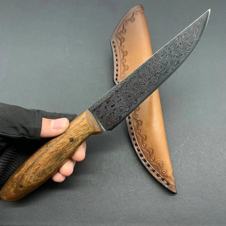 5 Inch Utility Knife With Cover 67 Layer Damascus Steel Blade Wood Handle Sharp Chef Paring Kitchen Knives Cooking Tools