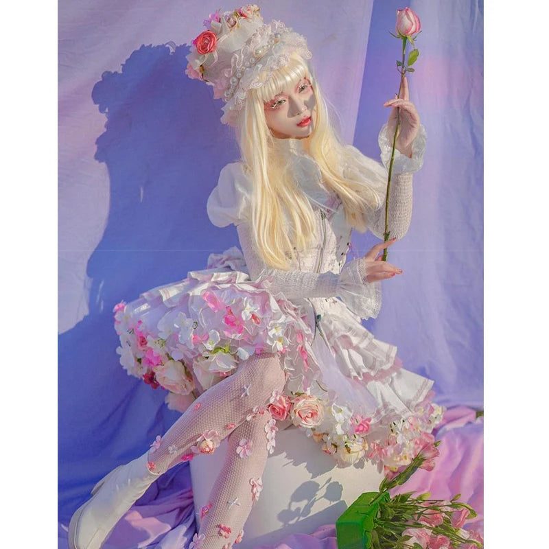 Handmade Flower Bomb Lolita Petticoat Skirt