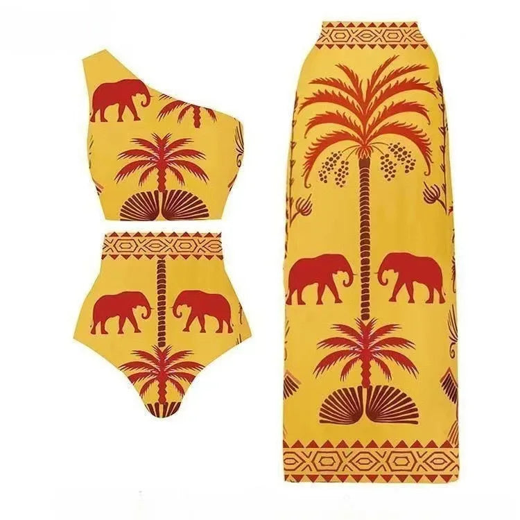 Island Graphic Summer Swimsuits Cover Up Pants Skirts Swimwear