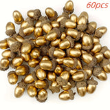 30/60pcs Golden Acorns Floral Christmas Decorations Tabletop Ornaments