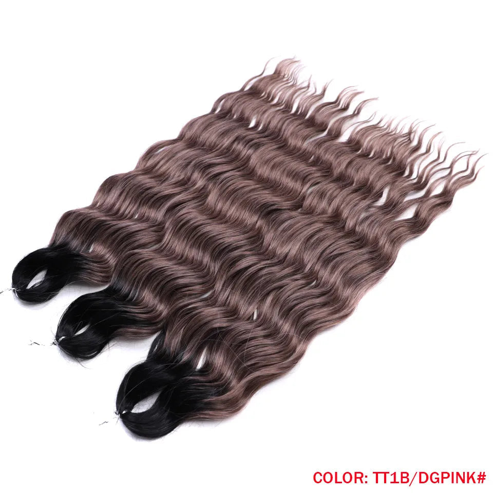 Ombre Rainbow 24 Inch Synthetic Hair Wave Braiding Hair Extensions