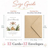 Pack of 12 Christmas Greeting Cards Twelve Different Watercolour Rustic Designs