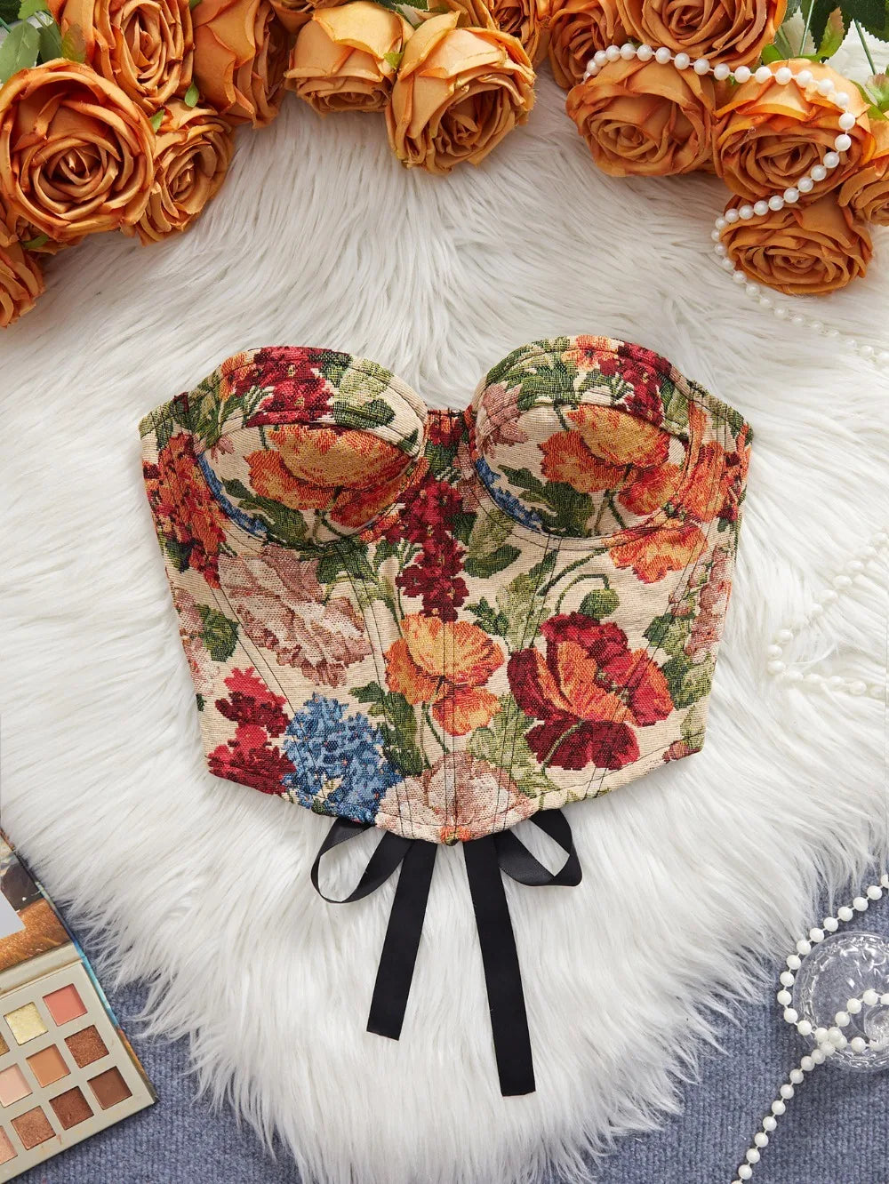 Meadow Weaver's Boned Floral Underwired Corset