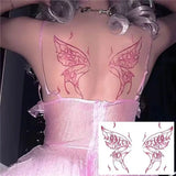 Pink Flame Wings Temporary Tattoo