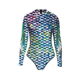 Mermaid Printed Long Sleeve Swimwear Set Surfing Swimsuit Rash Guards and Leggings