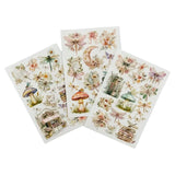 Dragonfly & Mushroom RUB ON Transfer Stickers for Scrapbooking Junk Journal DIY Craft