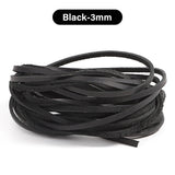 Flat Genuine Leather Cord Rope 3/5mm