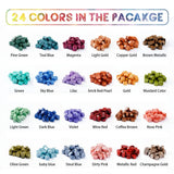 624pcs Metallic Assorted Colour Wax Seal Beads Kit 1 wooden spoon 10pcs Candles set - 24 Colours Sealing Wax Beads