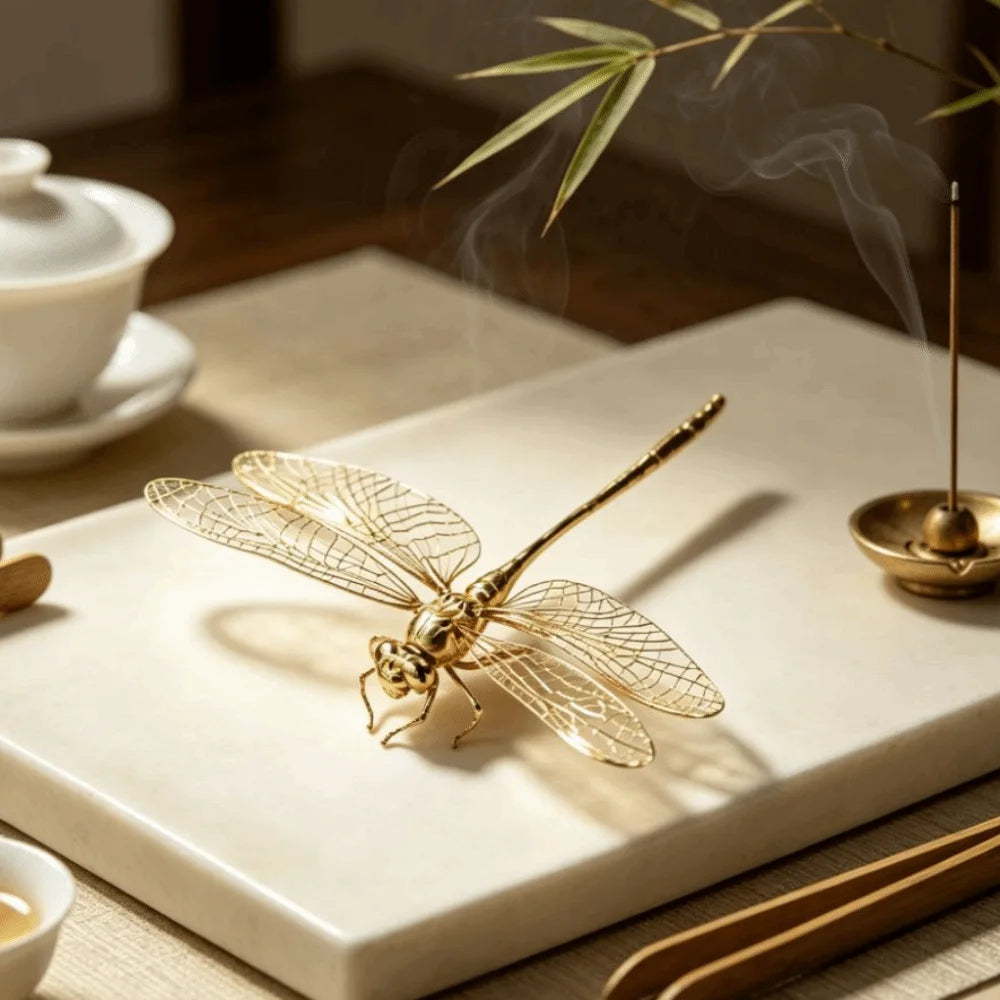 Handmade Dragonfly Ornament Tea Pet Decor Figurine