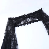 Dark Gothic Lace Long Flare Sleeve Overlay Shrug