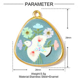 3pcs/Lot Enamel Dove Butterfly DIY Charm Pendants Stainless Steel Jewellery Findings