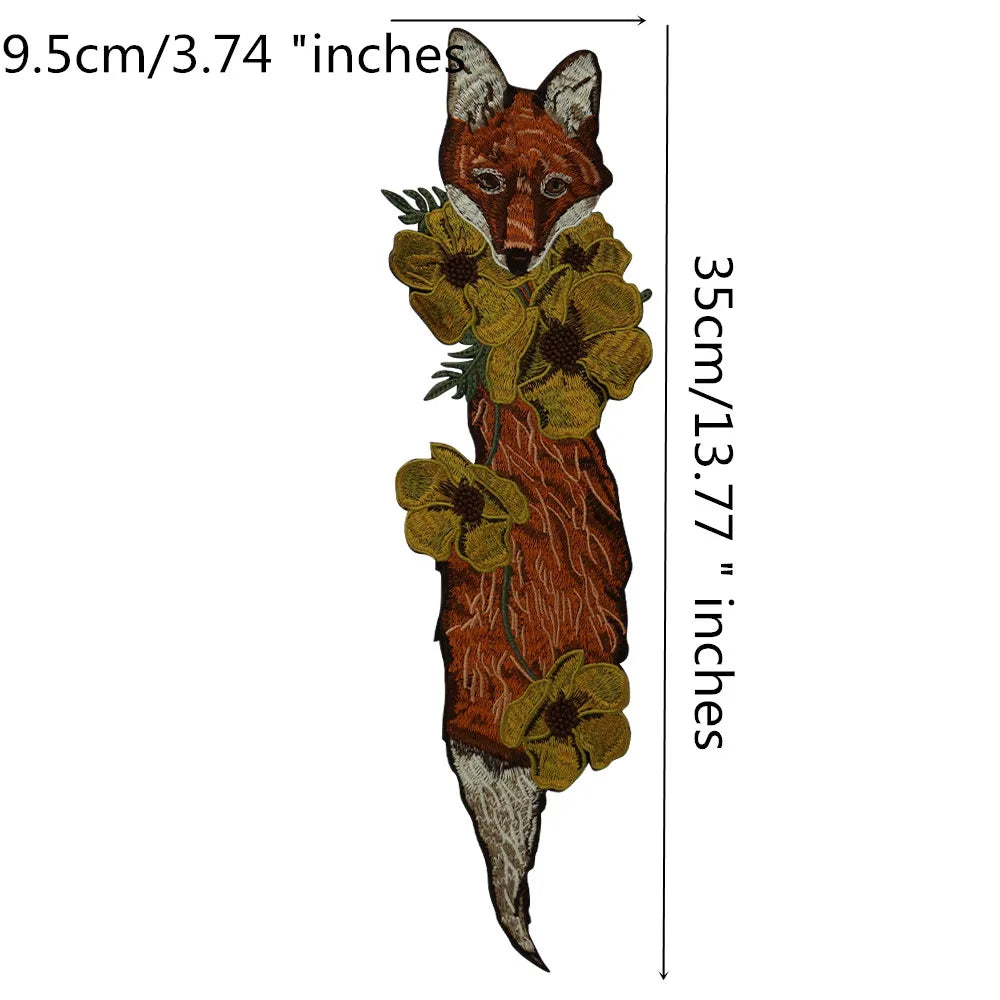 Embroidered Animal Patches Fox Black Cat Fish DIY Sew Craft