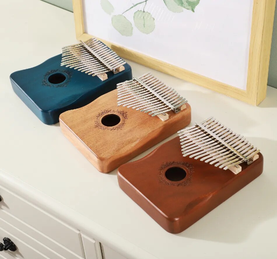 Kalimba Thumb Piano 17 Keys Mahogany Wood Musical Instrument