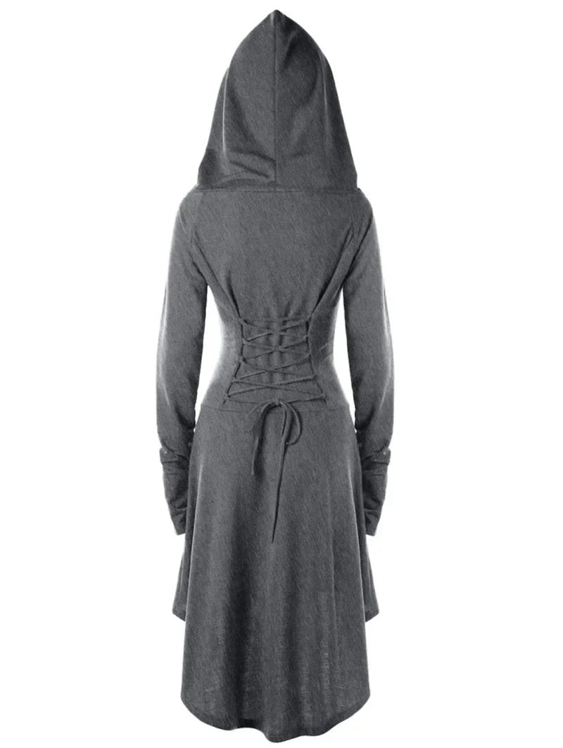 Archer's Goblincore Hooded  Lace Up Tunic Dress
