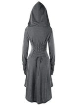 Archer's Goblincore Hooded  Lace Up Tunic Dress