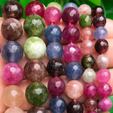 Tourmaline Natural Stone Faceted Beads Round Beads DIY Jewellery Making