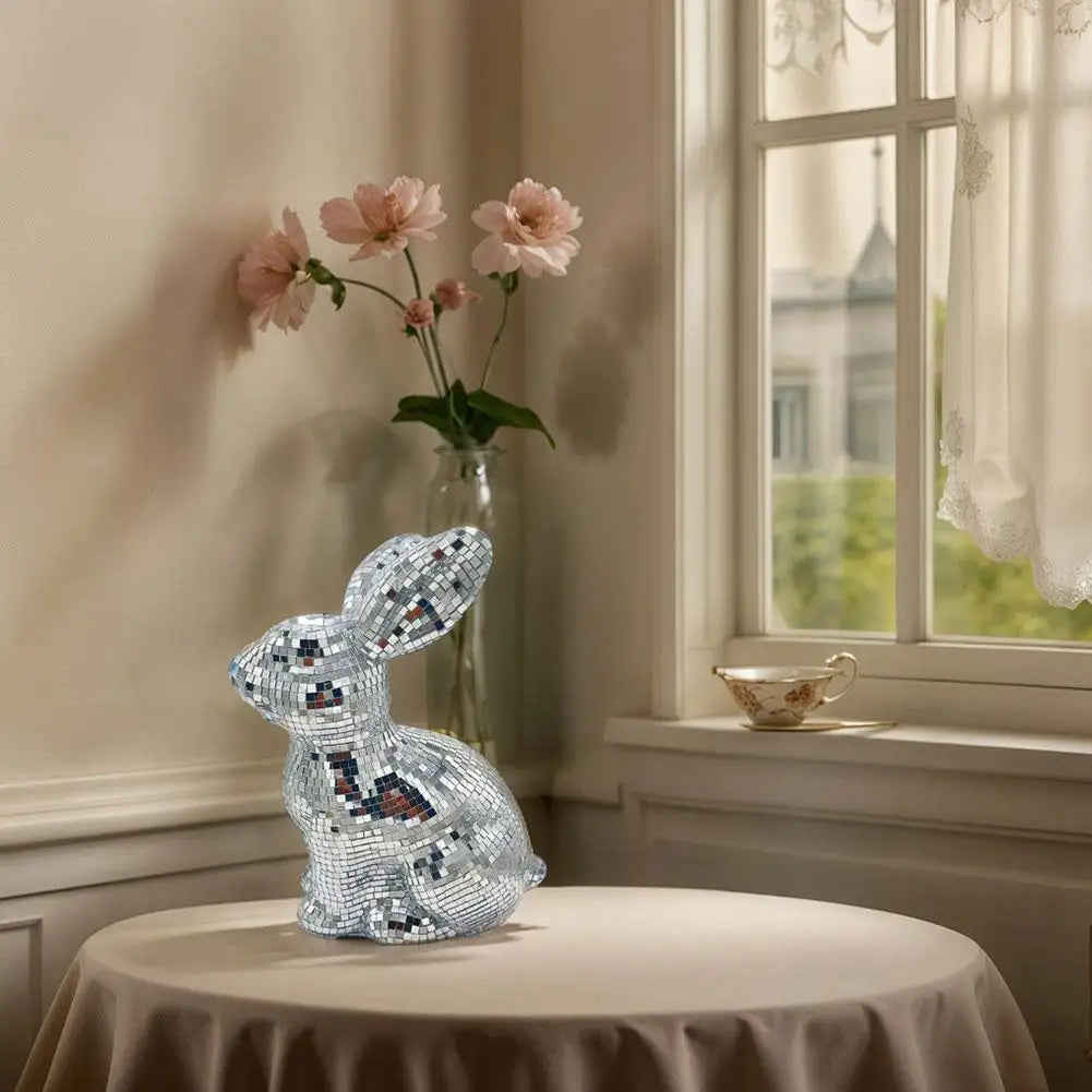 Disco Rabbit Mirror Ball Statue