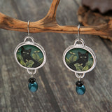 Black Cat & Dragonflies Earrings