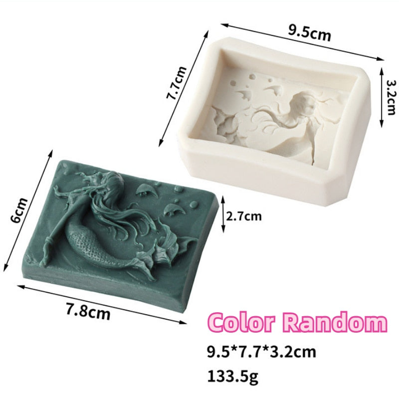 Mermaid Silicone Soap Moulds DIY Ocean Goddess Candle Resin Making Chocolate Mould