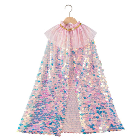 Shiny Rainbow Sequin Cloak Halloween Children's Dress Up Cape