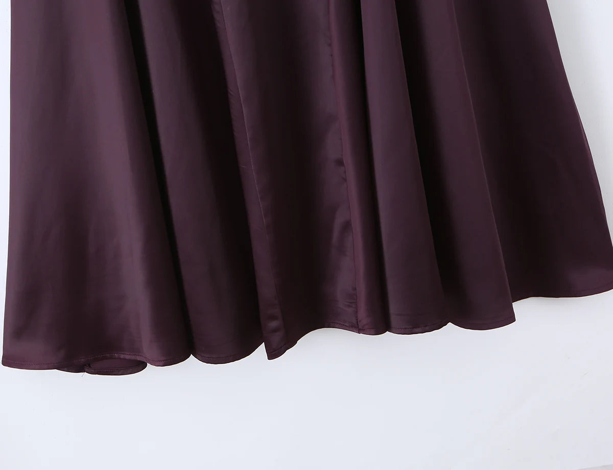 Laced Back Satin Sling Slip Dress Layering Piece