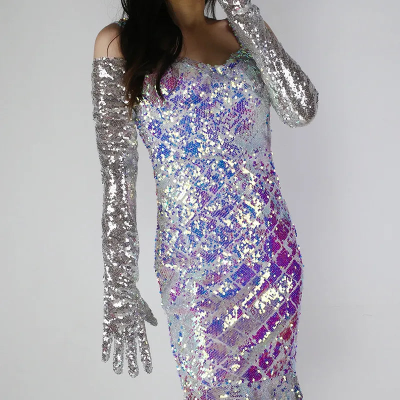 Glitter Gloves 70cm Long Gloves 26 Colours