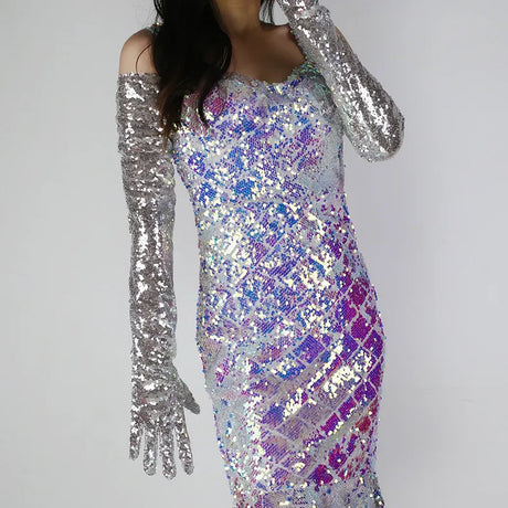 Glitter Gloves 70cm Long Gloves 26 Colours