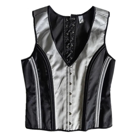 Men's Formal Boned Waistcoat Corset Vest Lace Up Burlesque Performance Stage Costume