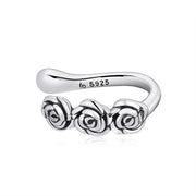 925 Sterling Silver Rose Dragonfly Ear Clips