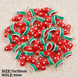 5pcs Christmas Charm Enamel Apple Socks Bell DIY Pendant Charms For Jewelry Making Keychain Earrings Bulk Handmade Material Gift