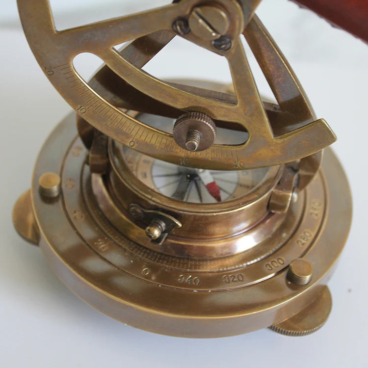 Antique Style Brass Navigational Compass Bubble Level Spyglass Desk Decor Nautical Home Decoration
