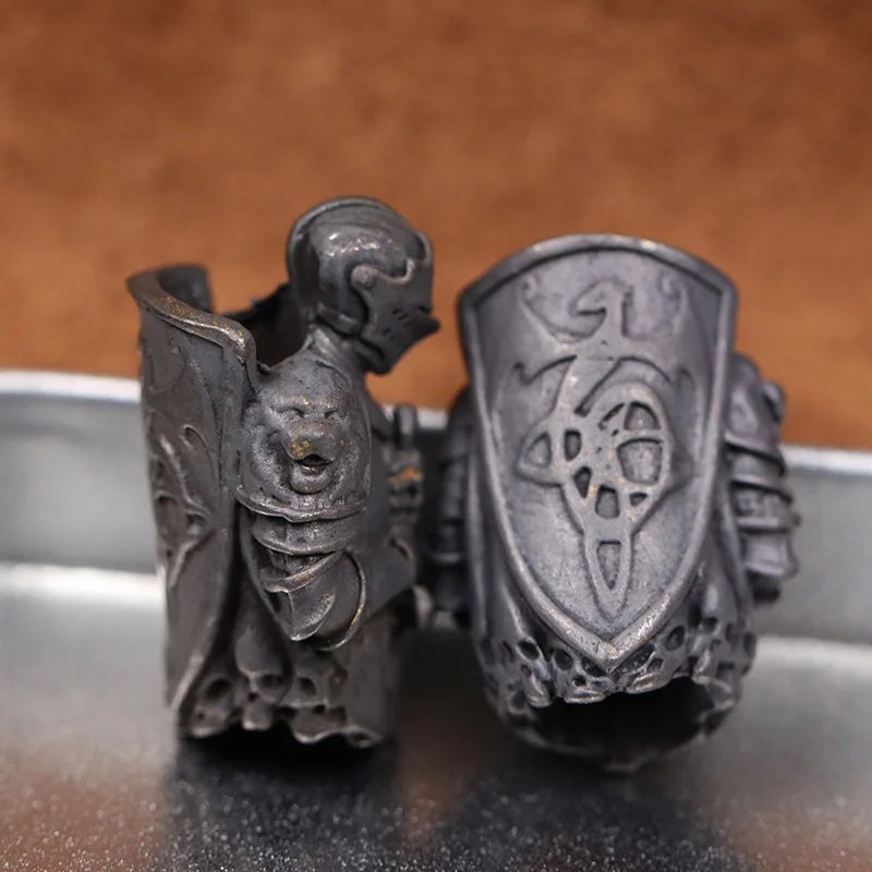 Vicissitudes Templar Knight Brass Crusader Armor Paracord Beads Lanyard Dreadlock Beard Bead