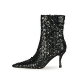 Sssseriously Ssssasssy Sssshort Boots Black Red Snake Ankle Boots