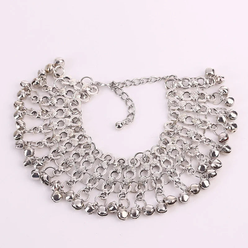 A Pair of Silver Bells Anklet Foot Jewellery