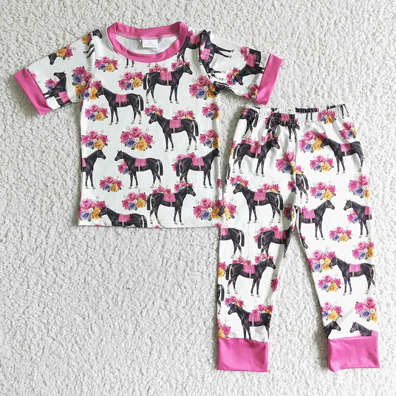 Retro Western Rodeo Horse Children Pyjamas