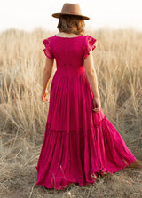 Girls Maxi Lace Chiffon Photoshoot Dresses For 3-15 Years