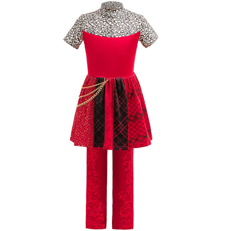 Descendants Cosplay Red Pink Chloe Kids Clothes Halloween Book Week Costumes