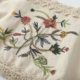 Terra's Boho Summer Cotton Linen Short Sets Camis Top Floral Folk Style Embroidery