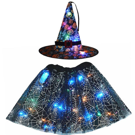 LED Witch Stars Tutu Skirt Glow Party Costumes Halloween