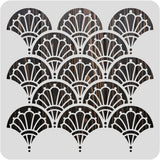 12x12inch Plastic Large Art Deco Fish Scale Stencil