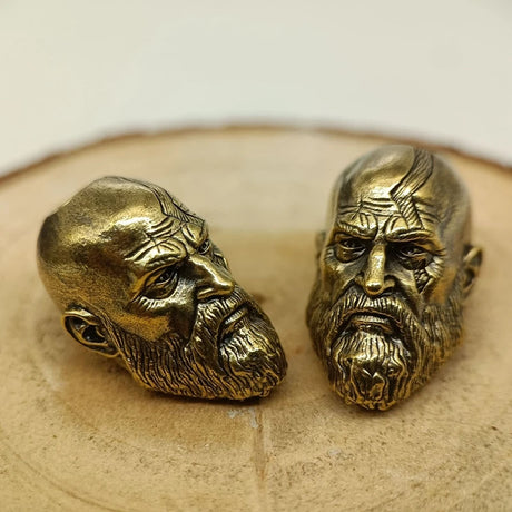 Spartan Warrior Brass Paracord Lanyard Bead Charms Dreadlock Beard Bead