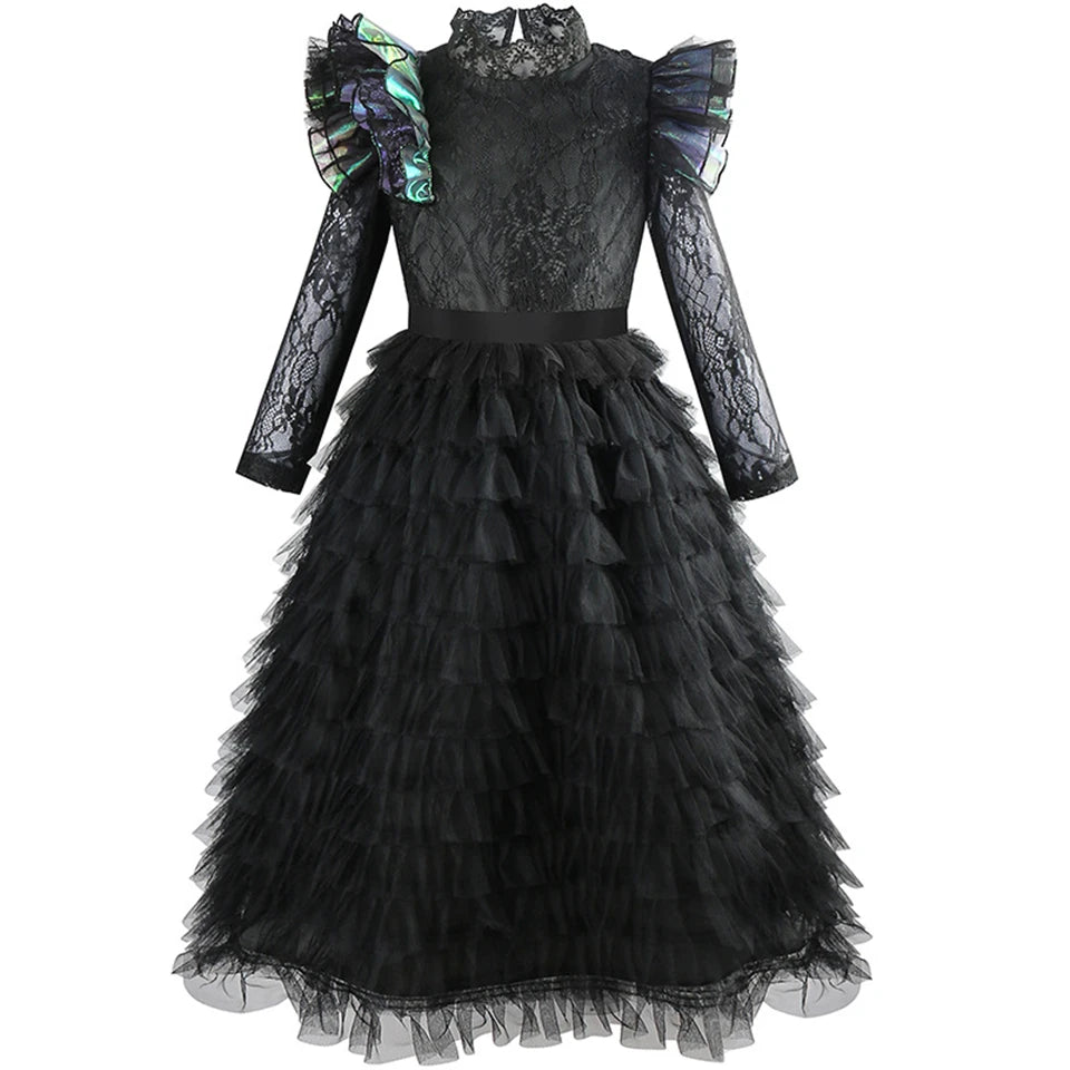 Wicked Glinda and Elphaba Girl's Tiered Costume Dress Sets Witch Halloween Book Week