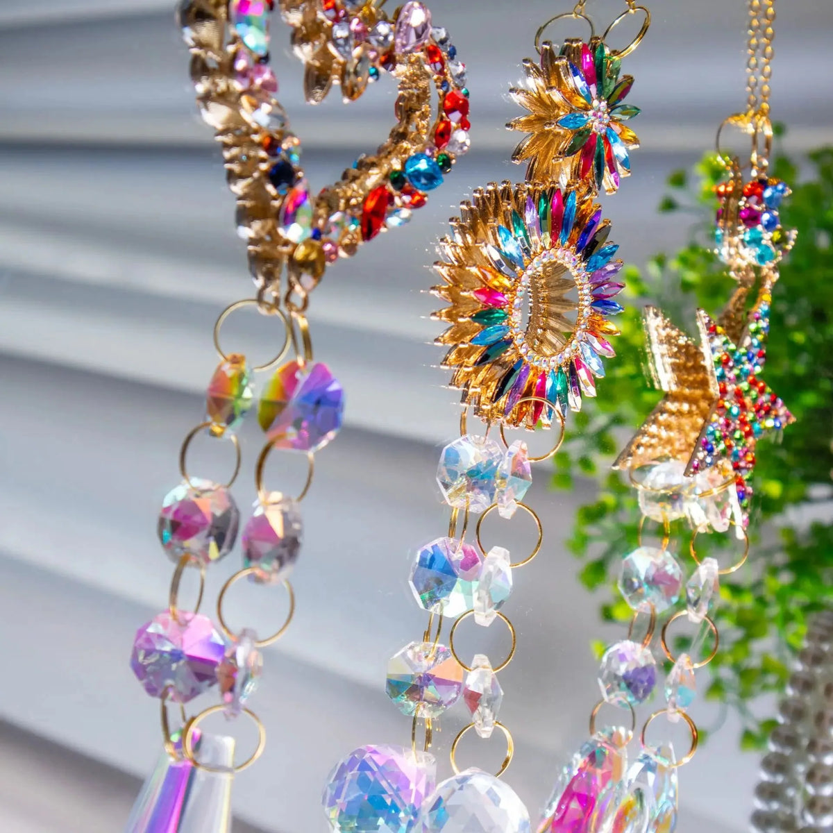 Star, Sun, Heart Crystal Sun Catchers Hanging Rainbow Prisms