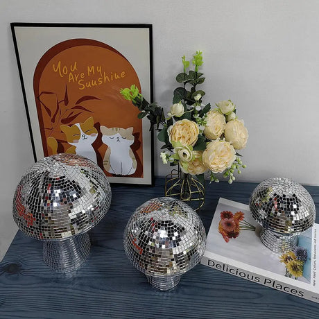 Retro Disco Mushroom Shape Mirror Ball Home Decorations