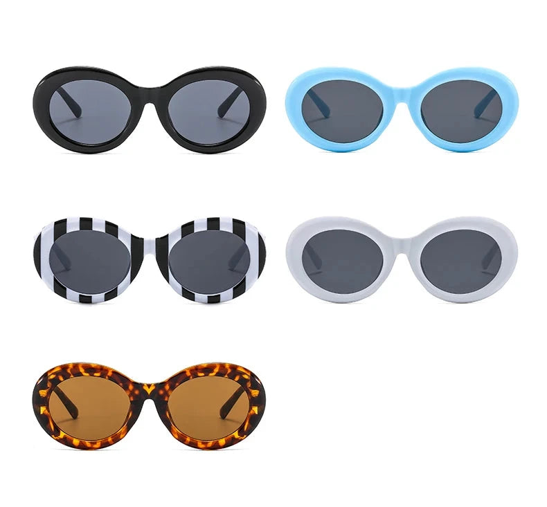 Zebra Stripe Oval Sunglasses