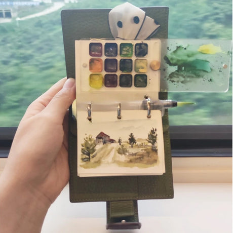 Painters Pocket Kit A9 Three-Ring Mini Loose-Leaf Leather Notepad Painting Supplies